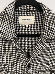 CARHARTT Womens NORVELL sz L Flannel Shirt Loose Boxy Fit Houndstooth Check - Picture 1 of 7