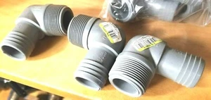 Qty-3 Genova UPPME-12 Insert Elbow, 1-1/4 in Insert x MIP, 200 PSI MPT X BARB - Picture 1 of 4