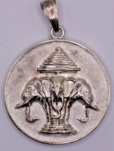 Silver Hindu Medallion Sacred - Picture 1 of 8