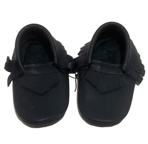 NEW Leather Blue Mary Jane Shoe Moccasins Handmade Christmas Dress Baby 6" - Picture 1 of 11