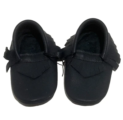 NEW Leather Blue Mary Jane Shoe Moccasins Handmade Christmas Dress Baby 6" - Image 1 of 4