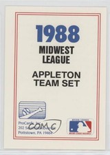 1988 ProCards Minor League Team Checklist Appleton Foxes Checklist