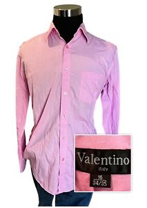 Valentino by Aurelio Mens Button Front Shirt SZ 16 34/35