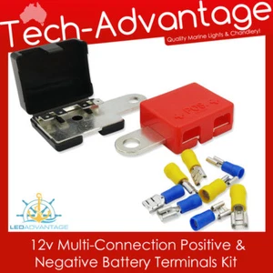 12V MULTI CONNECTION BUSBAR BATTERY QUICK CONNECT TERMINALS KIT - CAR/BOAT/RV - Picture 1 of 2
