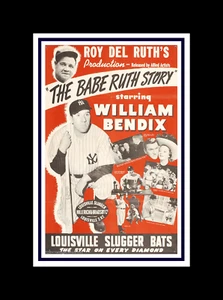 NEW YORK YANKEES MATTED PHOTO OF "THE BABE RUTH STORY" MOVIE POSTER - Picture 1 of 1