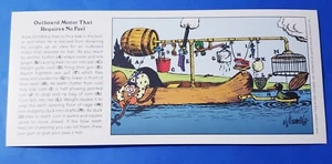 Postcard Rube Goldberg Invention: Outboard Motor That Requires No Fuel 9.25"x4" - Picture 1 of 2