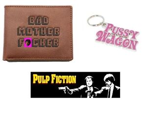Official PULP FICTION BMF BAD MOTHER F*CKER Leather Wallet PUSSY WAGON Key Chain