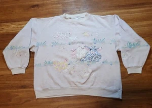 Vtge Spumoni By Franko Farm Pigs, Cows & Chickens Size Large Light Pink - Picture 1 of 10