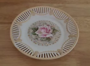 Antique 1900s Carl Schumann Cut Out Plate 'ROSE' C S Bavaria - Picture 1 of 4