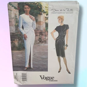 VTG UNCUT Vogue Oscar de la Renta Misses Fitted Dress Pattern #1391 Size 8 10 12 - Picture 1 of 8