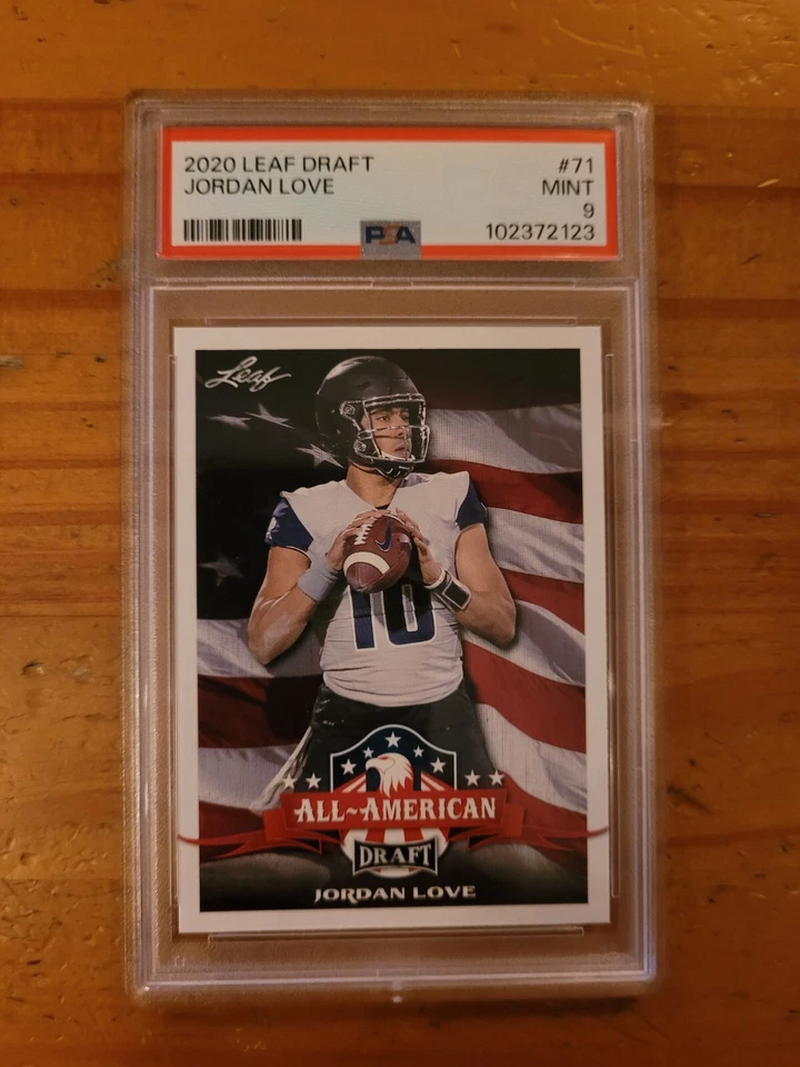 2020 Leaf Draft #71 Jordan Love Rookie Card RC PSA 9 Mint - Image 1 of 1
