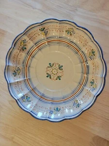 11 1/2" Vintage Round Scalloped Stoneware Serving Bowl - EUC - Picture 1 of 6