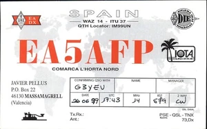 RADIO HAM QSL CARD - EA5AFP, Valencia, Spain (1999) - Picture 1 of 2