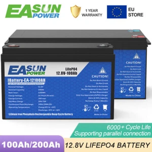 12V 100Ah 200Ah Bateria Litowa LiFePO4 Bateria BMS System solarny Prąd rezerwowy RV - Zdjęcie 1 z 8