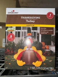 Airblown Happy Turkey Day 5 Fuß Thanksgiving Garten Rasen aufblasbar - Bild 1 von 1