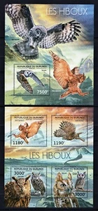 BURUNDI 2012 LES HIBOUX OWLS BIRDS VOGEL OISEAUX AVES FAUNA STAMPS PERF MNH - Picture 1 of 1