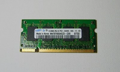 Samsung 512MB 2Rx16 PC2-5300S-555-12-A3 SoDimm Ram - Image 1 of 2