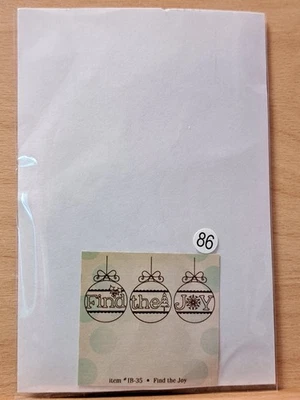 Unity Stamps 86 Find the Joy Christmas Ornaments Red Rubber Cling Stamp - Image 1 of 2