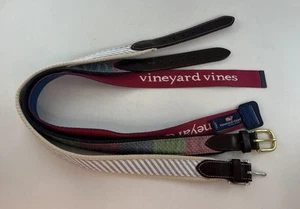 3 Vineyard Vines Belt Boys Size 24-S Classic Whales Canvas Stripes Large Logo - Picture 1 of 8