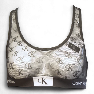 Calvin Klein Women's 1996 Logo Lace Unlined Bralette Black XS - Image 1 of 4