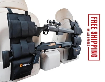 Truck Gun Rack（Set of 2）, Seat Back Rack with Adjustable Straps, Black_1 - Image 1 of 4