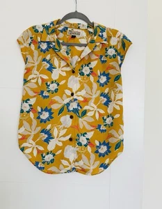 Camisa Pataloha Patagonia Medusa Flor Halcón Amarillo Abotonada Para Mujer’s 6 - Imagen 1 de 6