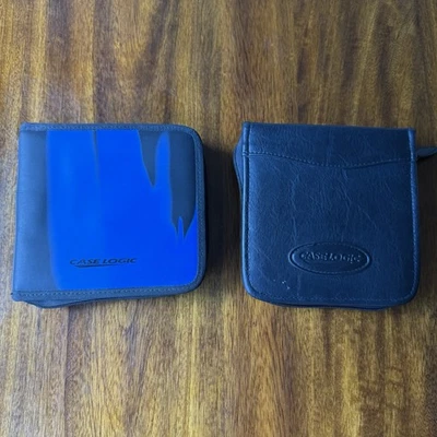 Lot Of 2 1990s Case Logic 24 Capacity CD/DVD Travel Storage Wallet Black Zipper - Image 1 of 4