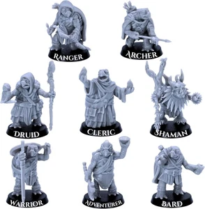 Turtle Folk Miniatures Set – 8 Fantasy Turtle Adventurers for RPGs | 28mm Scale - Picture 1 of 8