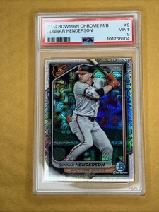 2024 Bowman Chrome Gunnar Henderson #9 Baltimore Orioles PSA 9 MINT - Picture 1 of 2