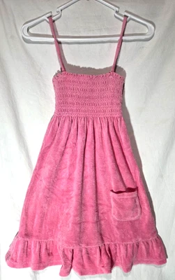Juicy Couture Girls Size 12 Sundress Swim Cover Up Pink  Terry Cloth Dress - Image 1 of 2