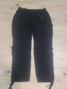 Womens Cargo Military Style Pants  Outdoor Black Size 12 32x30 - Picture 1 of 7