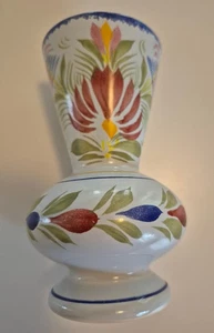 Jarrón Fleuri Royale vintage Henriot Quimper loza francés pintado a mano 5,25" - Imagen 1 de 5