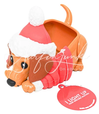 Bath & Body Works Christmas Dog Puppy Soap Holder Holiday Santa Hat Lights Up 1p - Image 1 of 4