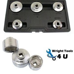 US PRO Tools 5pc 3/8" Dr Low Profile Oil Filter Wrench Socket Set 3235 - Picture 1 of 4
