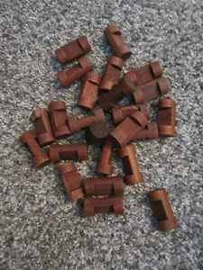 LINCOLN LOGS LOT OF 24 SINGLE NOTCH 1.5 IN LONG LOG PIECES VINTAGE 45+ YEARS OLD - Picture 1 of 9