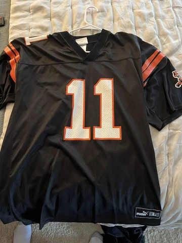 Cincinnati Bengals Jersey Mens Large Black Vintage Team Shirt Akili Smith Adult Cover