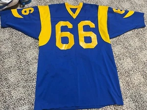 Tom Newberry 1980’s #66 Los Angeles LA Rams Pro Cut Game Jersey Sand Knit - Picture 1 of 11