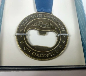 Best Dad Bottle Opener Award Medal Beer Soda Father's Day Ultimate Champion Gift - Picture 1 of 4