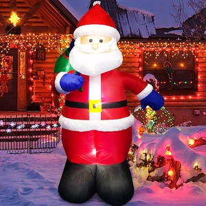 Aufblasbarer Weihnachtsmann mit LED Beleuchtet Aufblasbare Weihnachtsdeko Außen - Bild 1 von 6