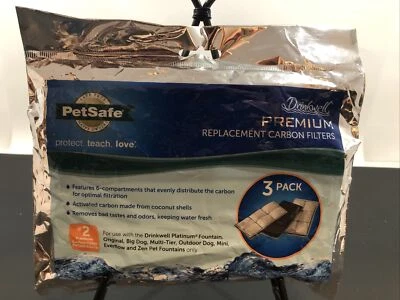 Filtros de carbón de repuesto Drinkwell Premium - Paquete de 3 - Fuentes Drinkwell Foto 1 de 2