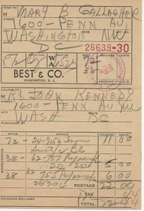 Jacqueline Kennedy 1961 reçu john f kennedy la maison blanche jfk UACC RD COA  - Photo 1 sur 1