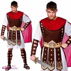 Adult Roman Centurion Costume Mens Gladiator Soldier Warrior Ancient Fancy Dress - Picture 1 of 2
