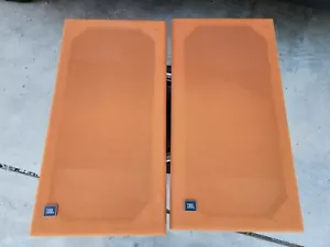 COPPIA GRIGLIE arancioni JBL DECADE L26 vintage con solo distintivo logo - Foto 1 di 12
