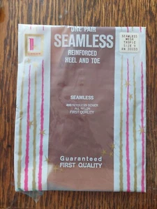 Vintage Kress Micro Mesh Tropic Sheer Seamless Nylon Garter Stockings Size 9 NOS - Picture 1 of 4