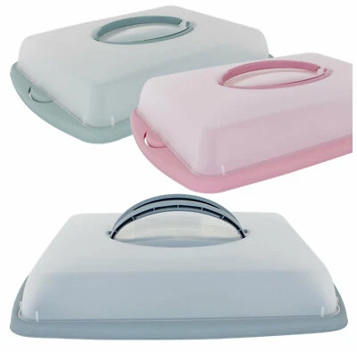 Kuchenbehälter Blechkuchen Transportbox mit Tragegriff  / Grau 9 x 43 x 31cm - Bild 1 von 2