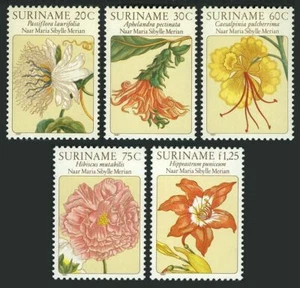 Surinam 563-567, MNH. Michel 929-933. Flower paintings by Maria S. Merian, 1981. - Picture 1 of 1