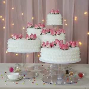 5 Tiers Acrylic Birthday Catering Display Cake Stand Birthday Party Events - Picture 1 of 7
