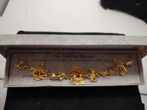 The Holy Family Bangle Bracelet, Baby Jesus, Blessed Virgin Mary, Saint Joseph - Picture 1 of 12