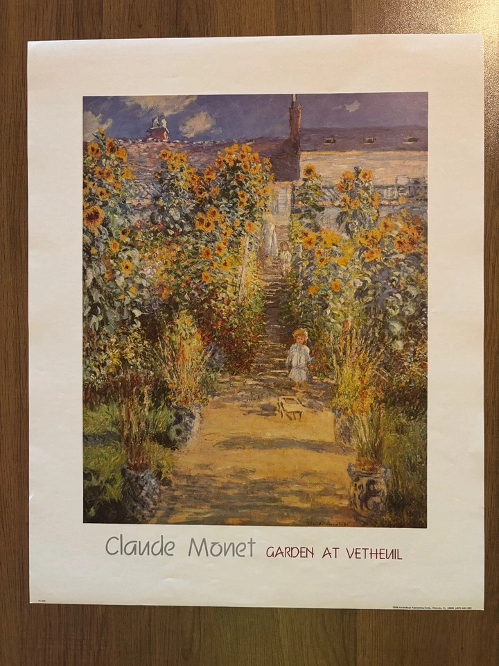 Claude Monet: GARDEN AT VETHEUIL -Impresionismo - Póster de arte original 16x20 Foto 1 de 1