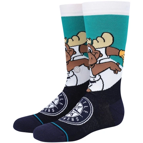2022 Seattle Mariners Stance MLB Mariner Moose Mascot Socks Large Men's 9-13 Cover
